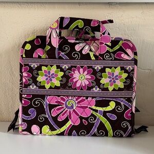 Vera Bradley Pink and Green Floral Cosmetic Case